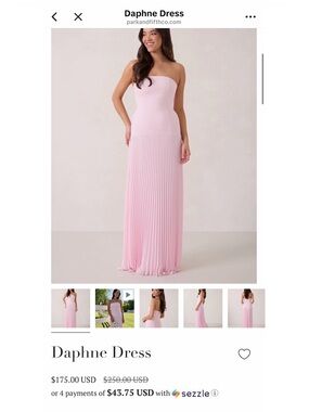 Park & Fifth Strapless Pleated Maxi Dress - Light Pink